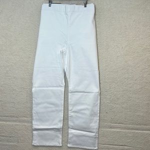 NWT NYDJ Womens White Pull On Ankle Slit Straight Pants PLUS 28W